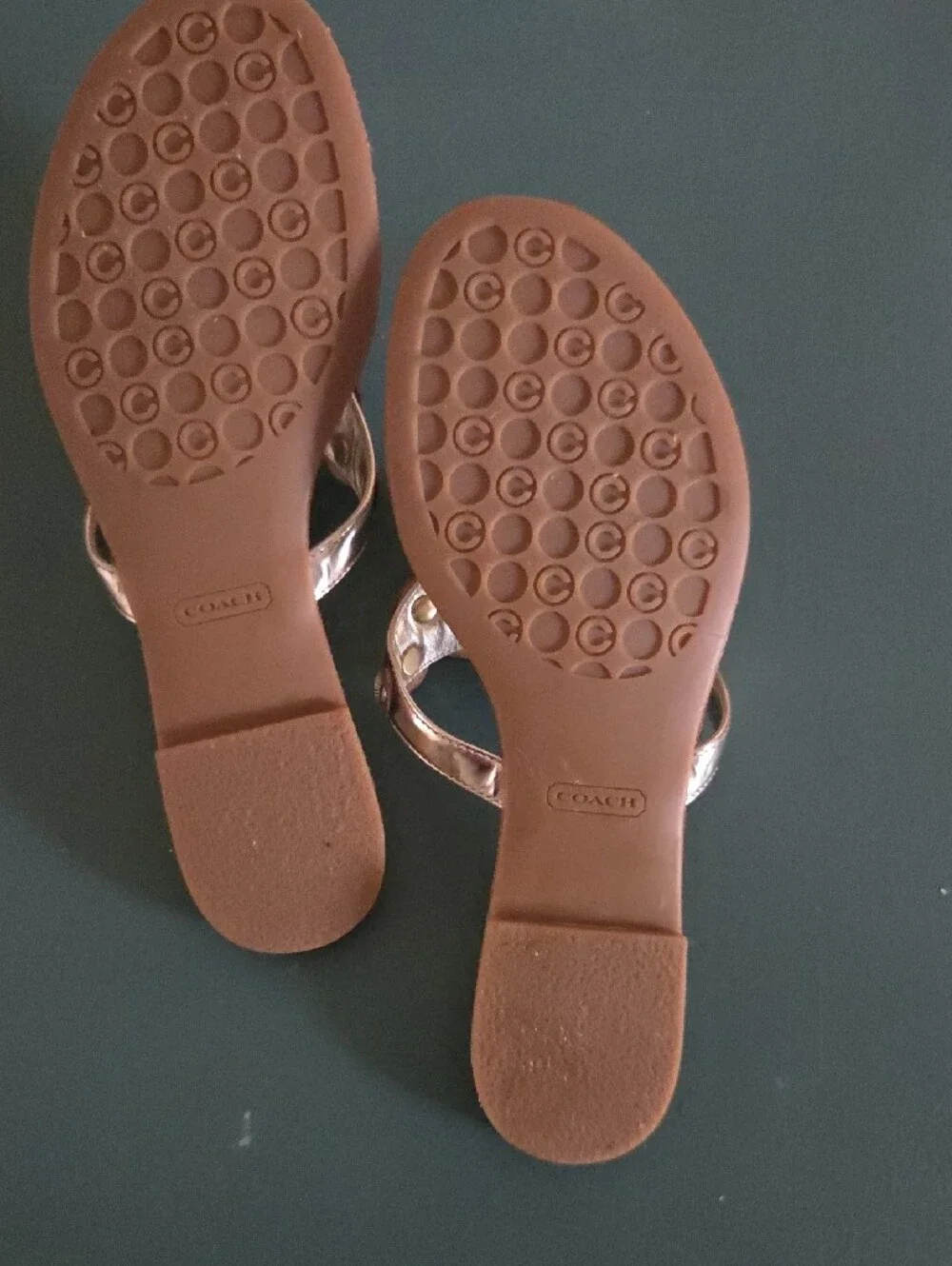 Metallic Gold Embellished Women's Thong Sandals